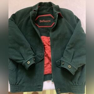 Vintage Burberrys Dark green wool bomber Jacket